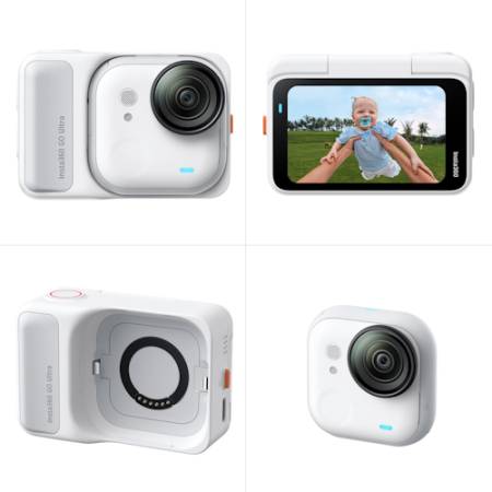 Insta360 GO Ultra Standard Bundle White - kamera sportowa, 4K60, WI-FI, Bluetooth_Moduł kamery i całe urządzenie_4